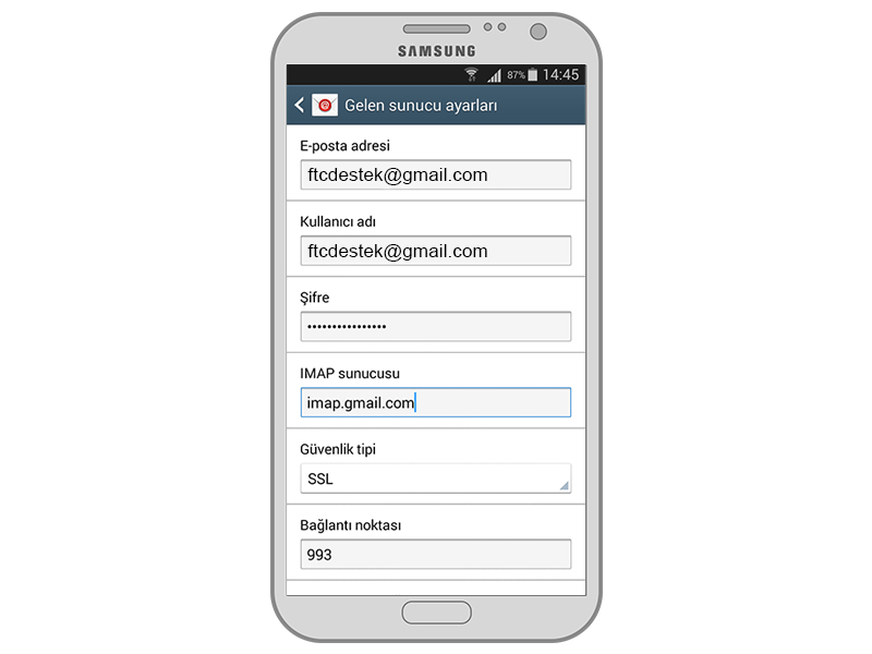 FTC Yazılım Android Gmail Kurulumu