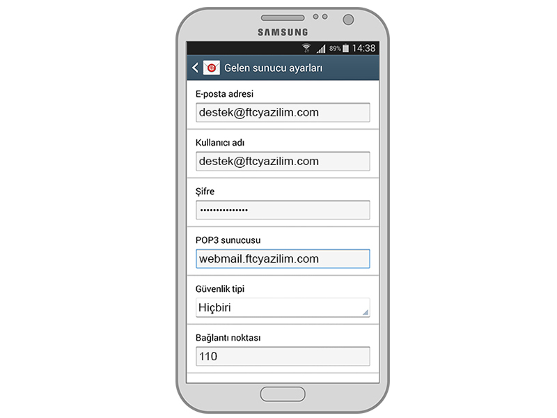 FTC Yazılım Kurumsal Android Mail Kurulumu