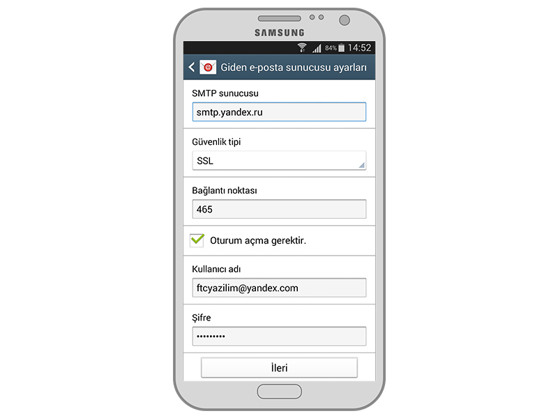 FTC Yazılım YandexMail Android Kurulumu